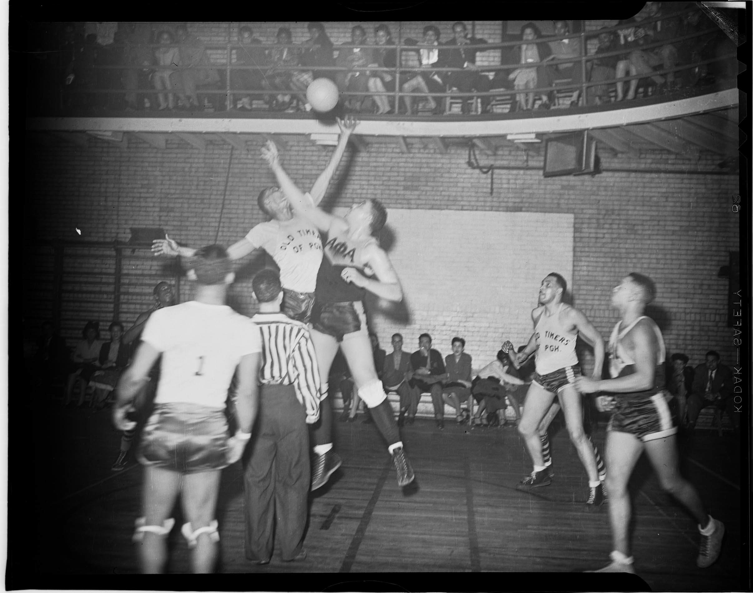 Basketball game with Old Timers of Pittsburgh team, possibly including