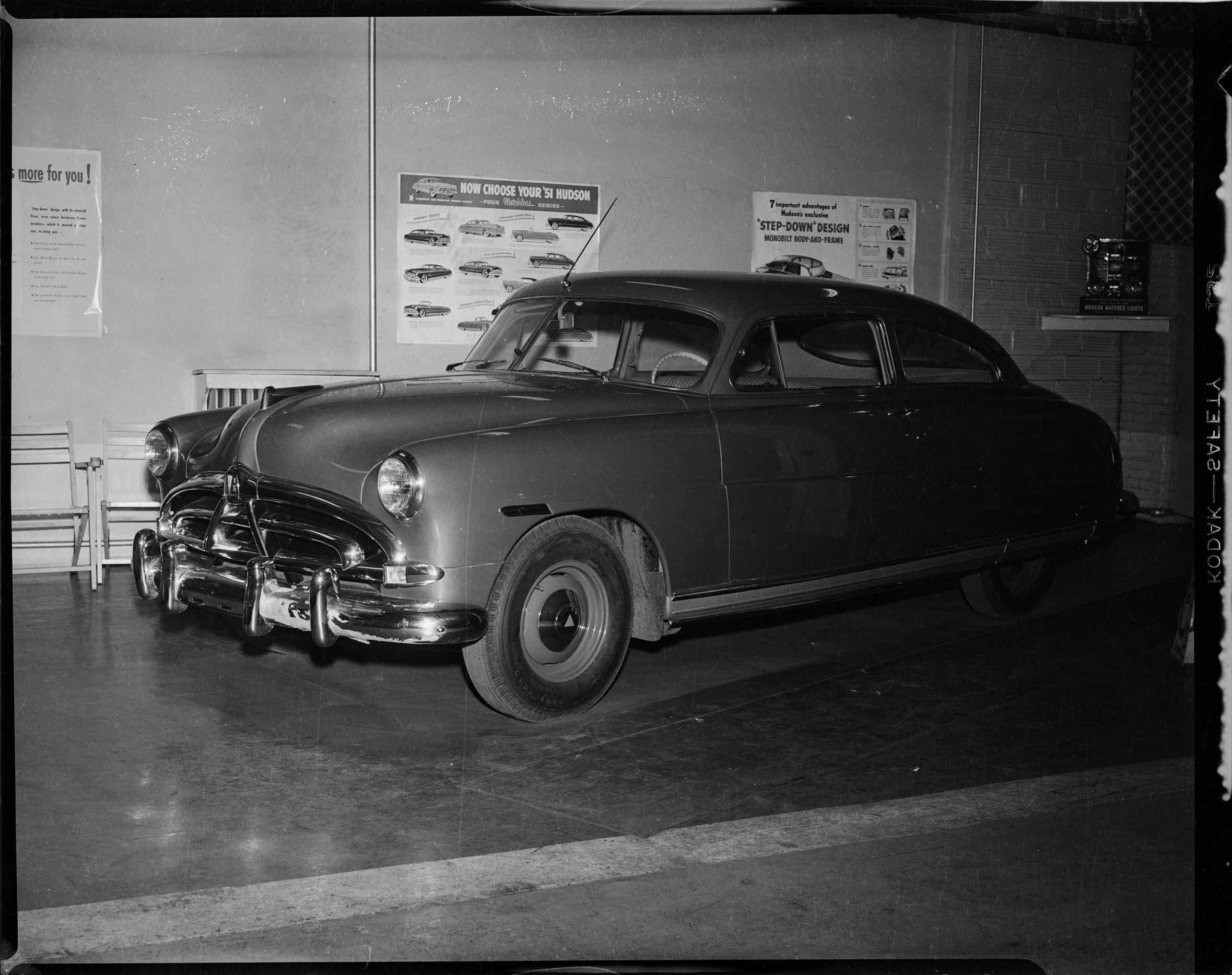 Hudson car in dealership interior CMOA Collection