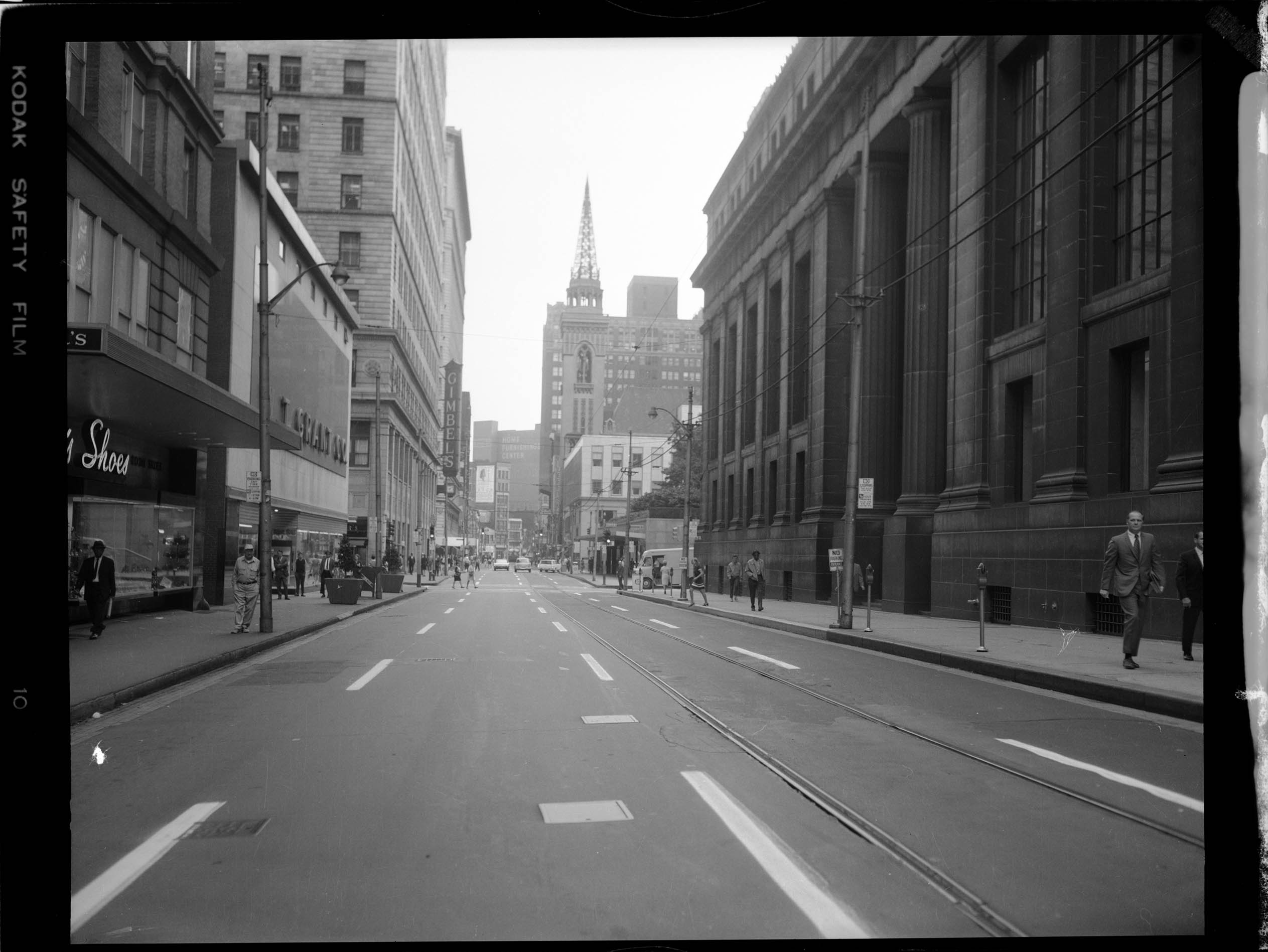 Exterior view of Mellon Bank Building and T. Grant Company on