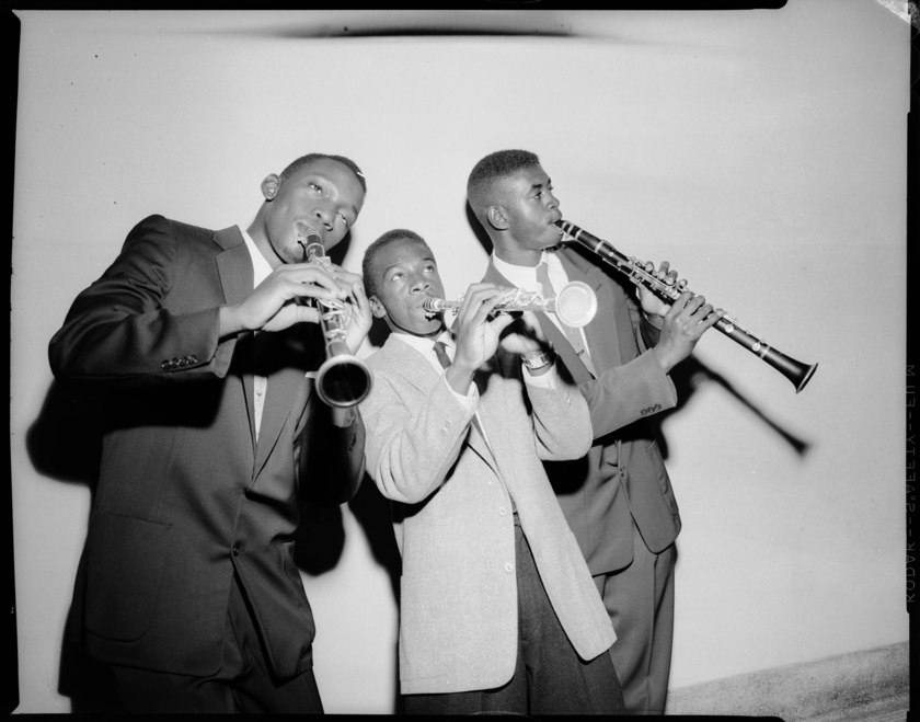 Group portrait of trio William Brim, Robert Niklos, and Jerome