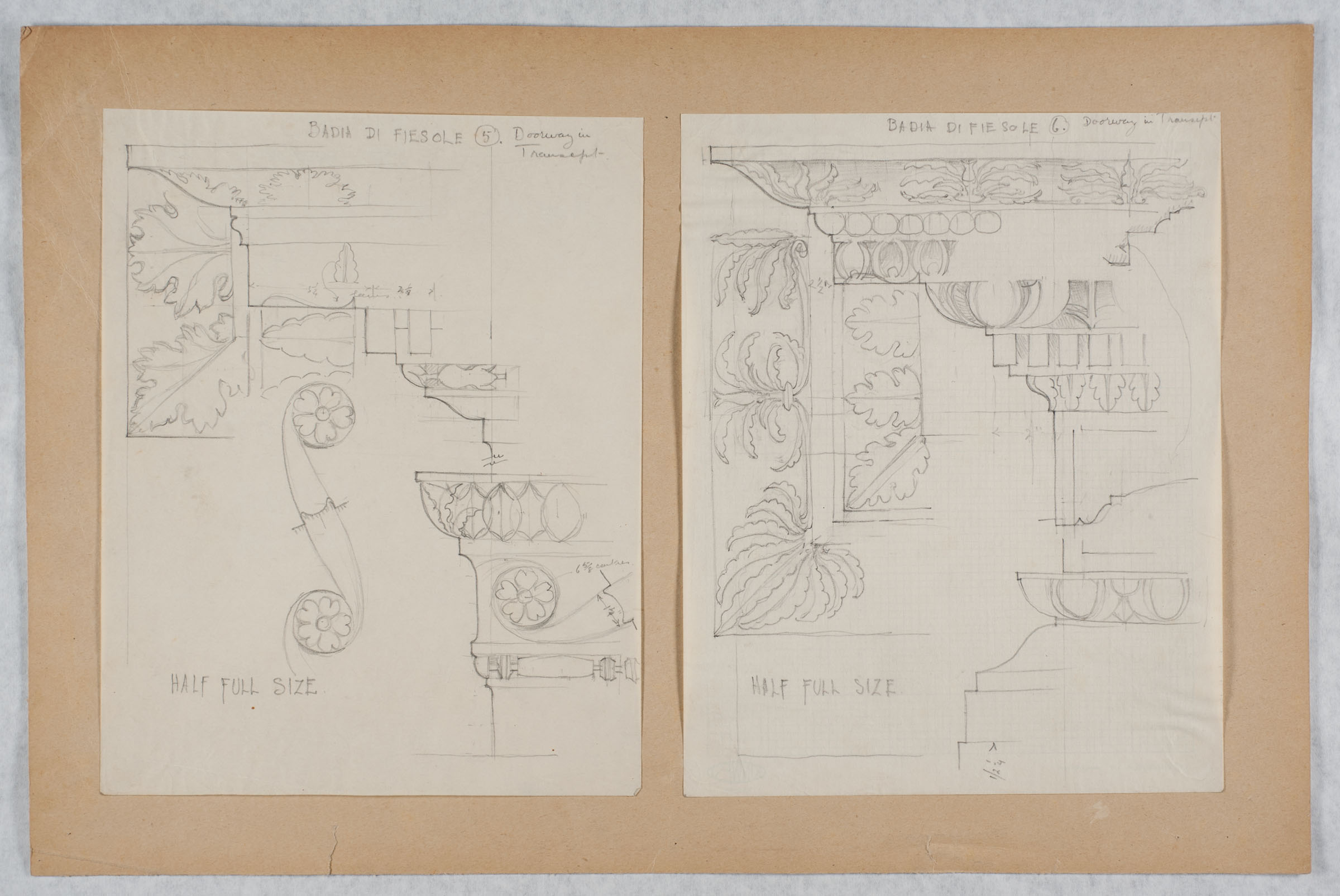 Left Doorway Badia Di Fiesole Detail Drawings Right